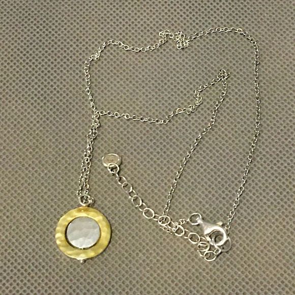 Silpada Silver Gold Two Tone Two-Sided Convertible 4-Way Pendant Necklace N3432 - Picture 7 of 15